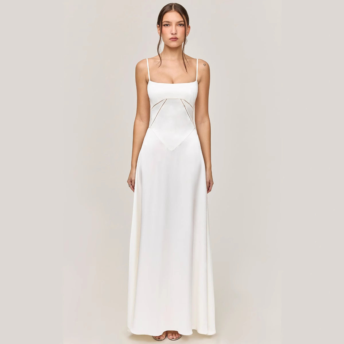 Dress for Women – Slim Fit – A-line Cut – Lace – Spaghetti Straps – Midi