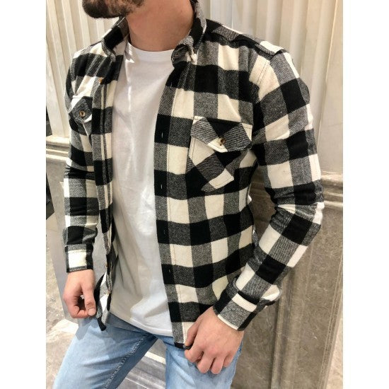 Men's Shirt – Checkered Flannel – Relaxed Fit – Long-Sleeved – Chest Pockets