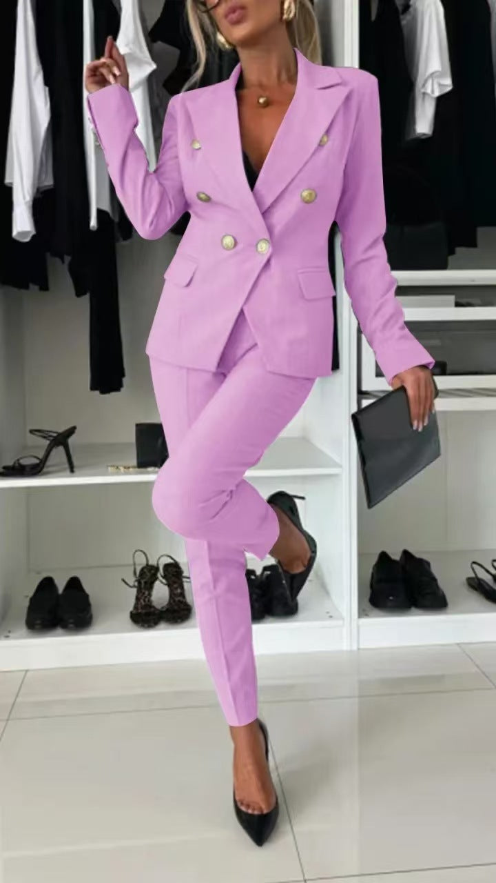 Women's Blazer – Slim Fit – Double-Breasted – Tailored Silhouette – Office Wear