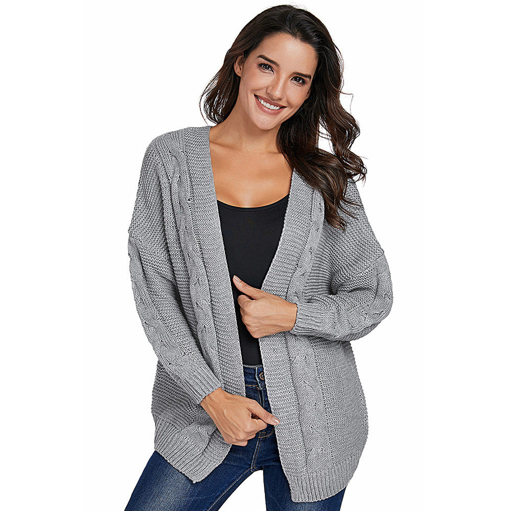 Women's Cardigan – Chunky Knit – Oversized Fit – Cable Knit – Open Front