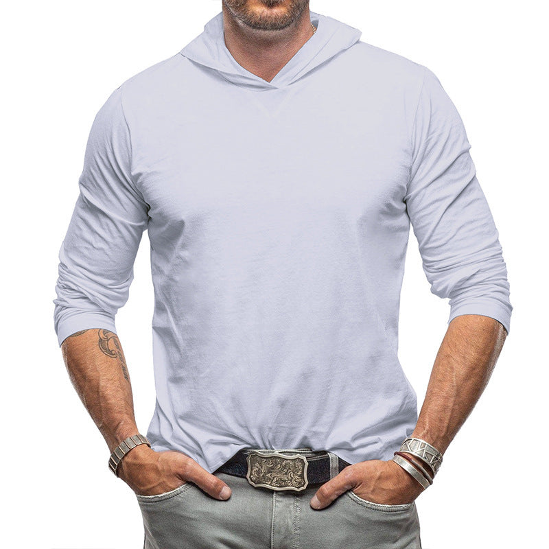 Men's Hoodie – Slim Fit – Long-Sleeved – Light Cotton Knit – Minimalist Style