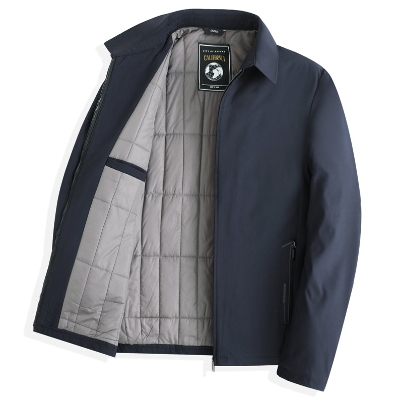Men's Jacket – Padded and Quilted – Slim Fit – Zipper – Classic Collar