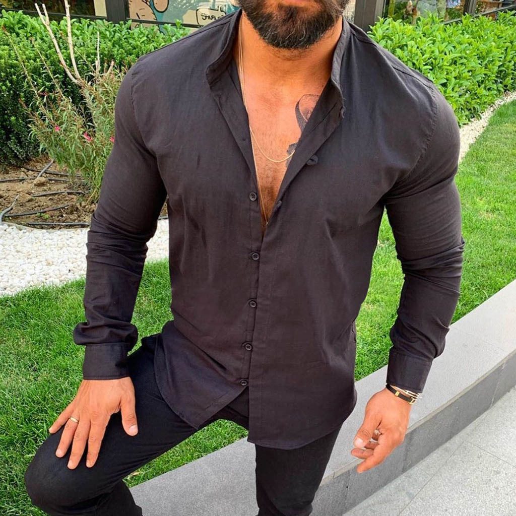 Men's Shirt – Slim Fit – Cotton – Tailored Placket – Long Sleeves