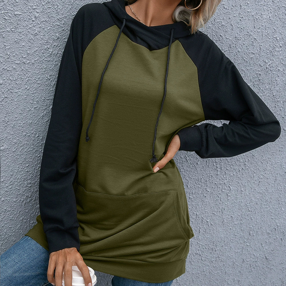 Women's Hoodie – Relaxed Fit – Soft Knit – Raglan Sleeves – Hood with Drawstring