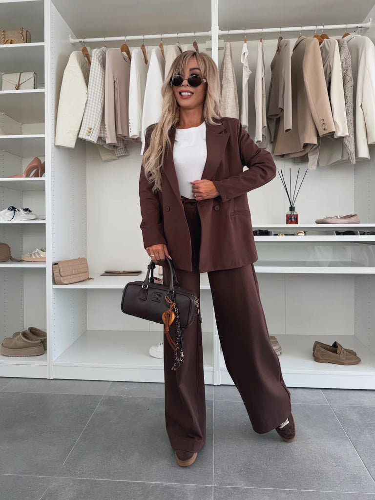 Women's Blazer – Oversized Fit – Wide Cut – Wool Blend – Double-Breasted – Formal Style