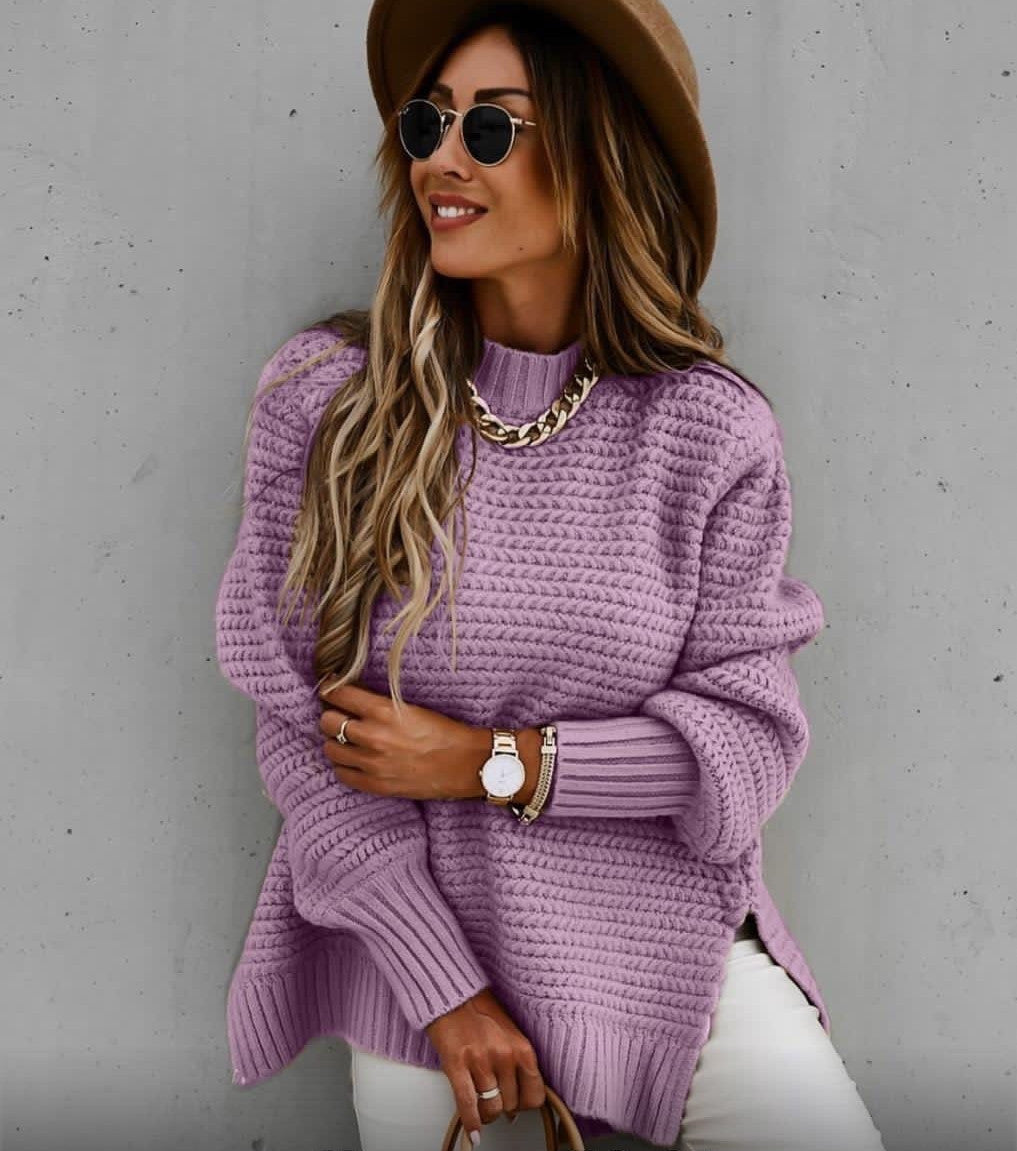 Women's Sweater – Oversized Fit – Soft Wool Blend – Ribbed Structure