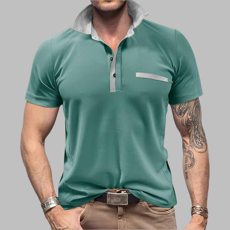 Men's Pique Shirt – Slim Fit – Cotton Blend – Modern Collar – Chest Pocket
