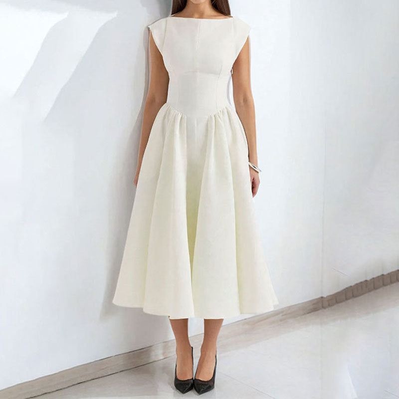 Dress for Women – Sleeveless – A-line – Cut Waist – Modern Back Detail