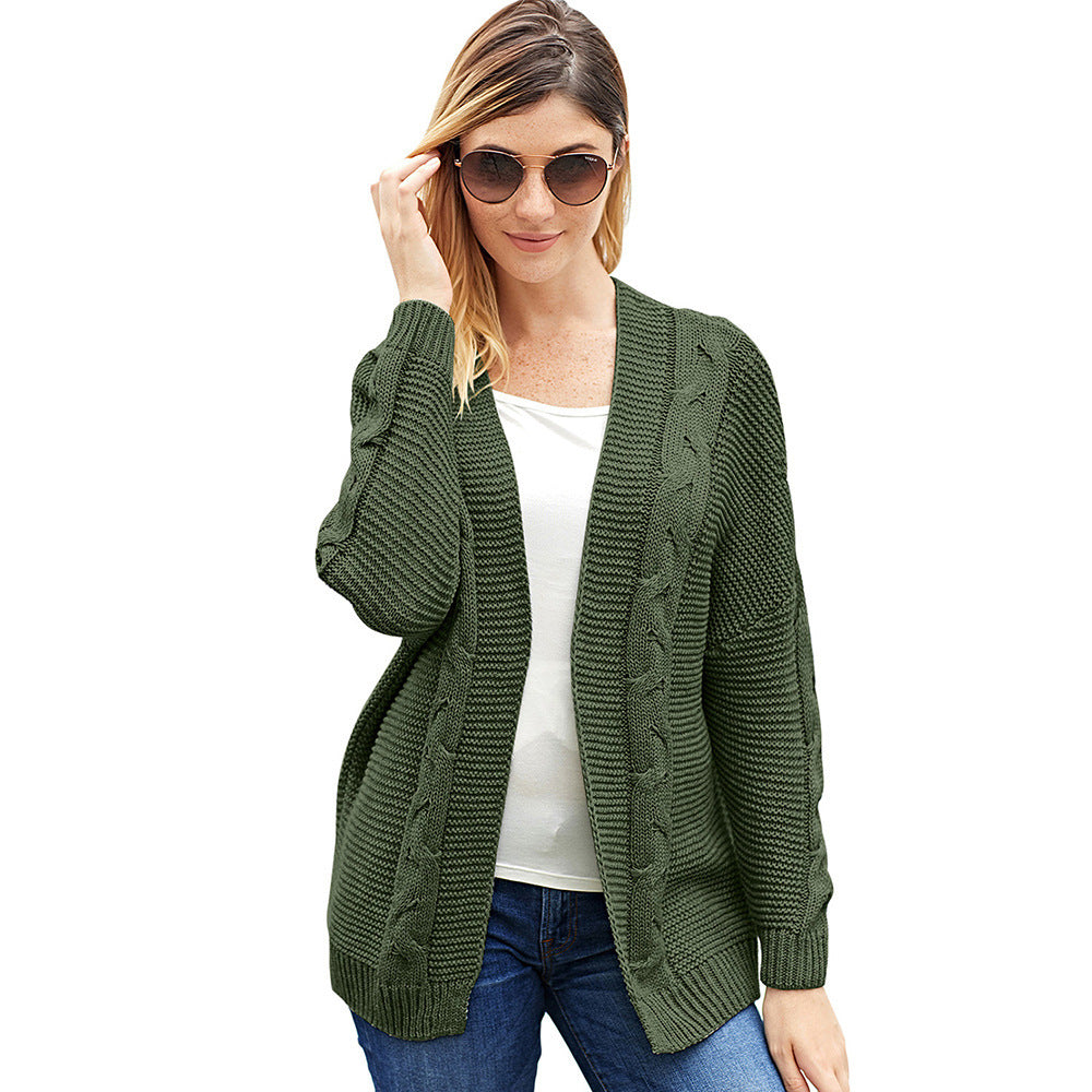 Women's Cardigan – Chunky Knit – Oversized Fit – Cable Knit – Open Front