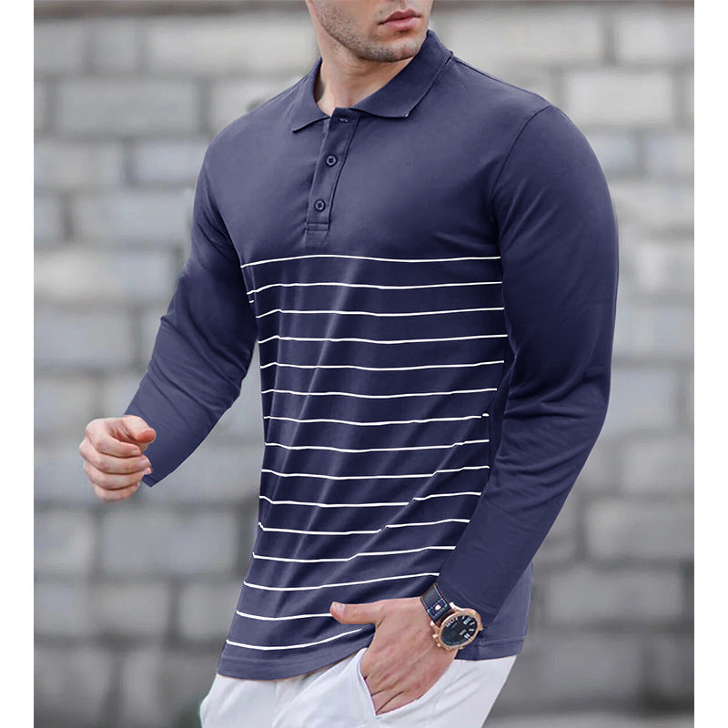 Men's Pique Sweater – Slim Fit – Cotton Knit – Elegant Stripe Pattern