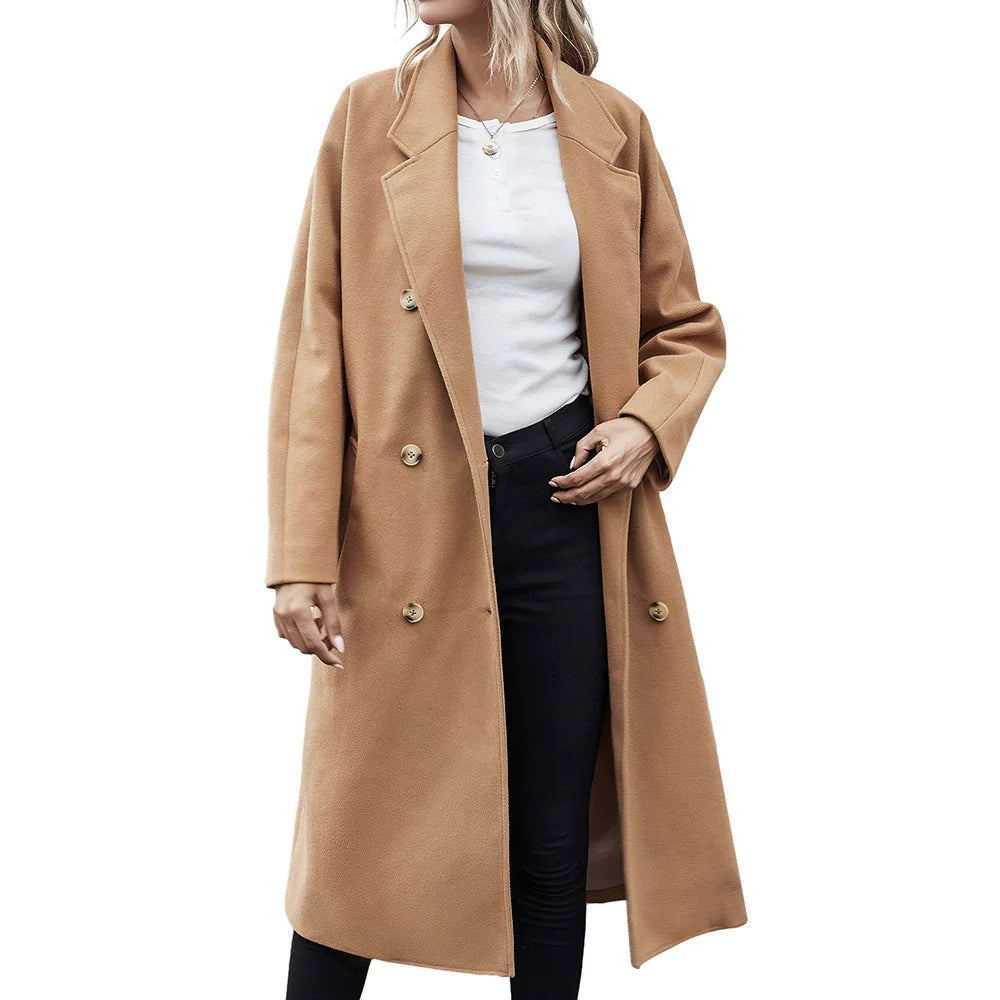Women's Coat – Wool – Mid-Length – Double-Breasted – Relaxed Fit