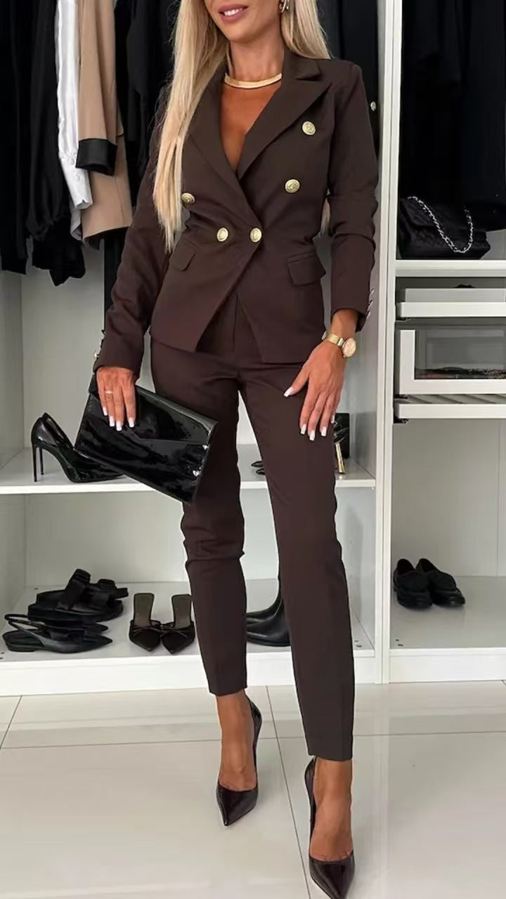 Women's Blazer – Slim Fit – Double-Breasted – Tailored Silhouette – Office Wear