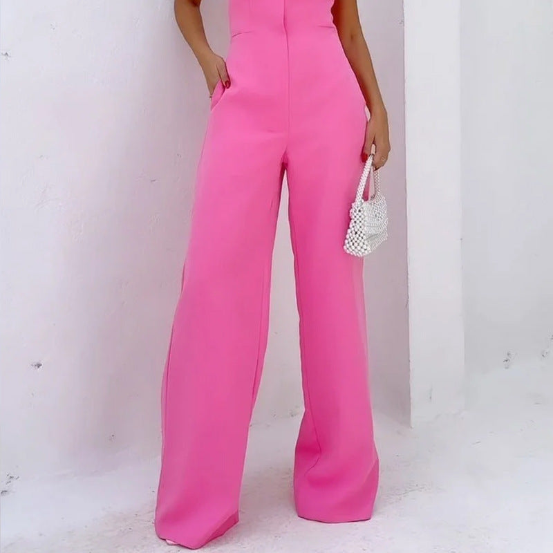 Women's Jumpsuit – Strapless Top – Wide Leg Fit – Elegant and Breathable