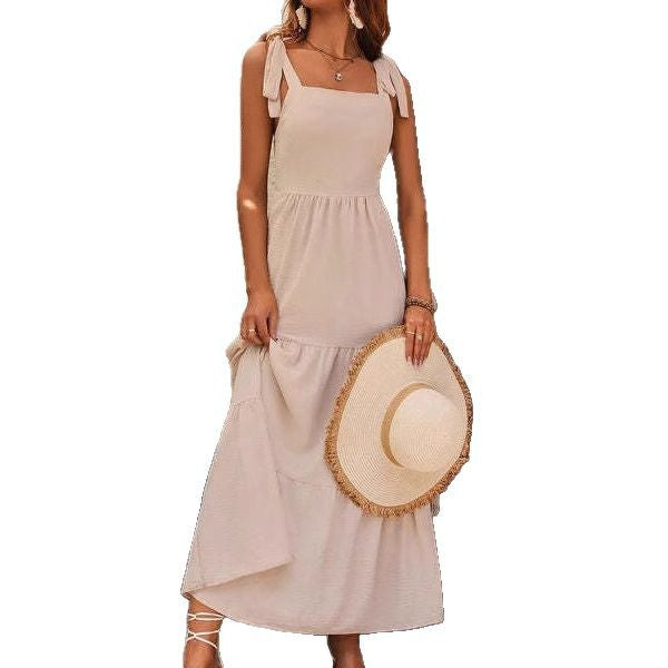 Dress for Women – A-line Fit – Cotton – Sleeveless – Adjustable Straps – Midi Length