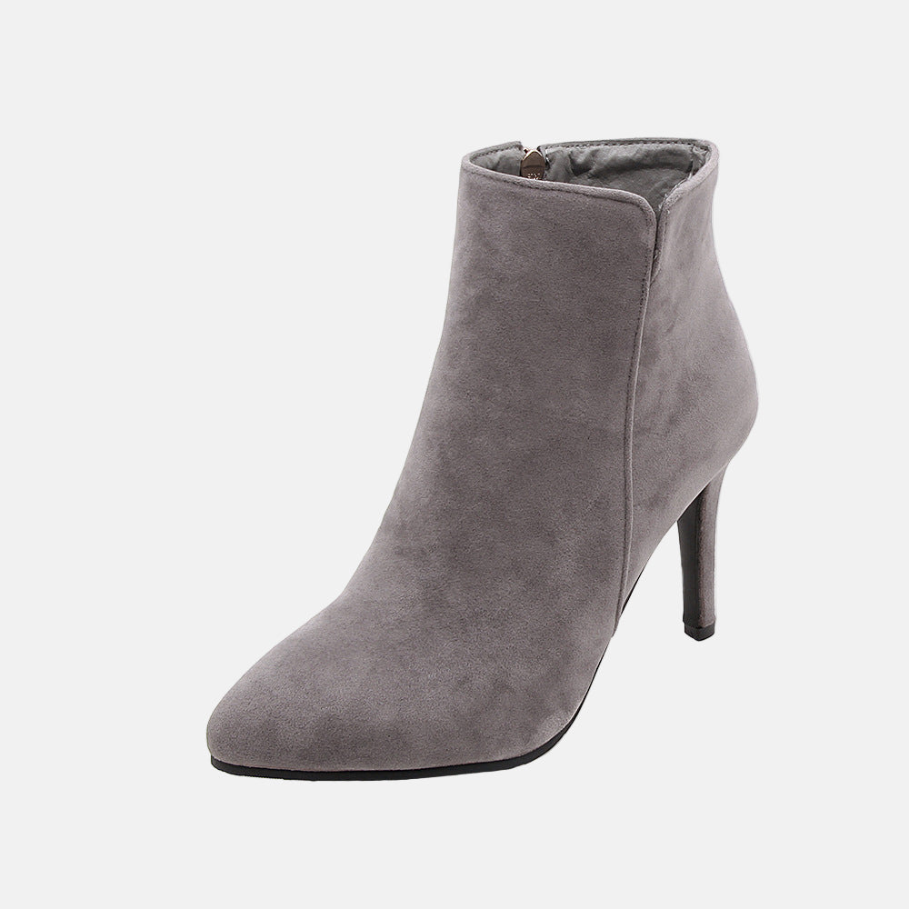Rose Pointed Toe High Heel Ankle Boots | High Heel Ankle Boots