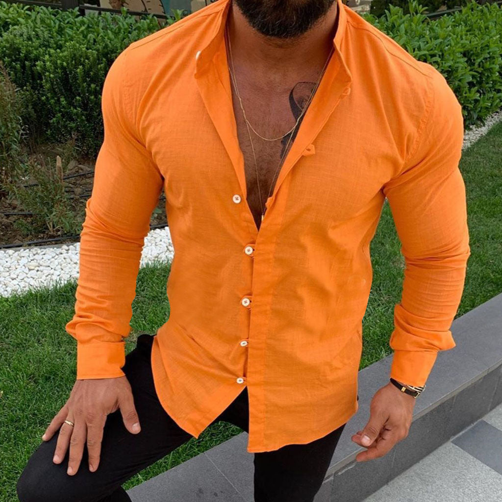 Men's Shirt – Slim Fit – Cotton – Tailored Placket – Long Sleeves