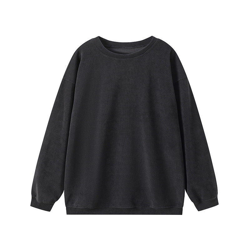 Women's Sweater – Ribbed Knit – Relaxed Fit – Round Neck – Long Sleeves