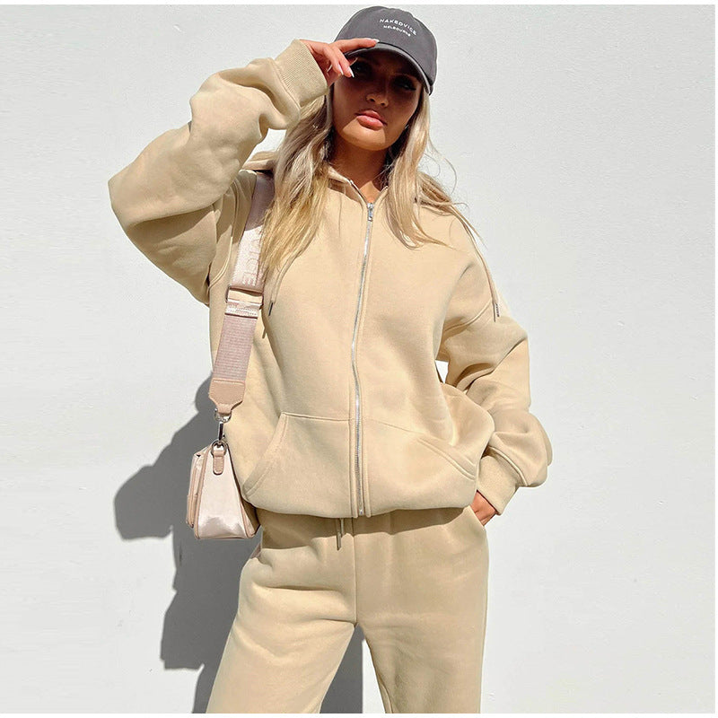Women's Tracksuit – Fleece Lounge Set – Relaxed Fit Hoodie and Sweatpants