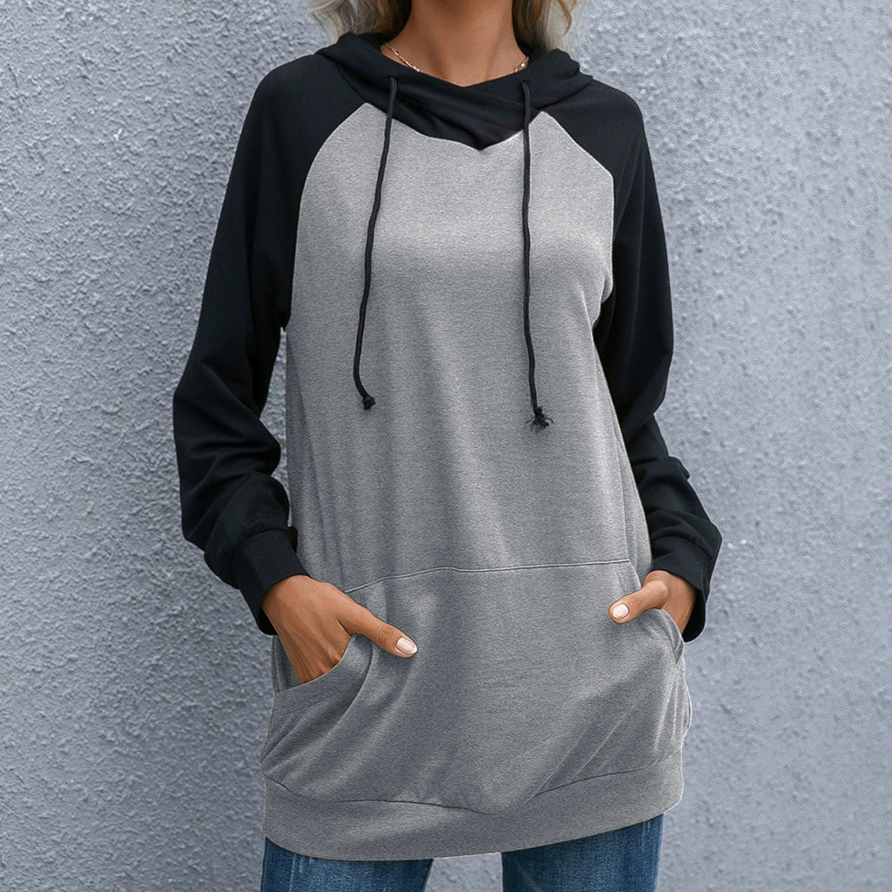 Women's Hoodie – Relaxed Fit – Soft Knit – Raglan Sleeves – Hood with Drawstring