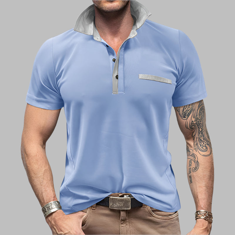 Men's Pique Shirt – Slim Fit – Cotton Blend – Modern Collar – Chest Pocket