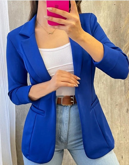Women's Blazer – Tailored Fit – Structured Cut – Hip Length – Long Sleeves