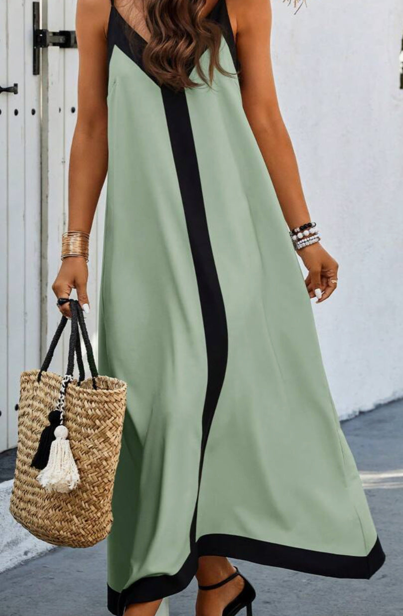 Dress for Women – Midi – Relaxed Fit – Adjustable Straps – Luxurious Fabric – V-Neck