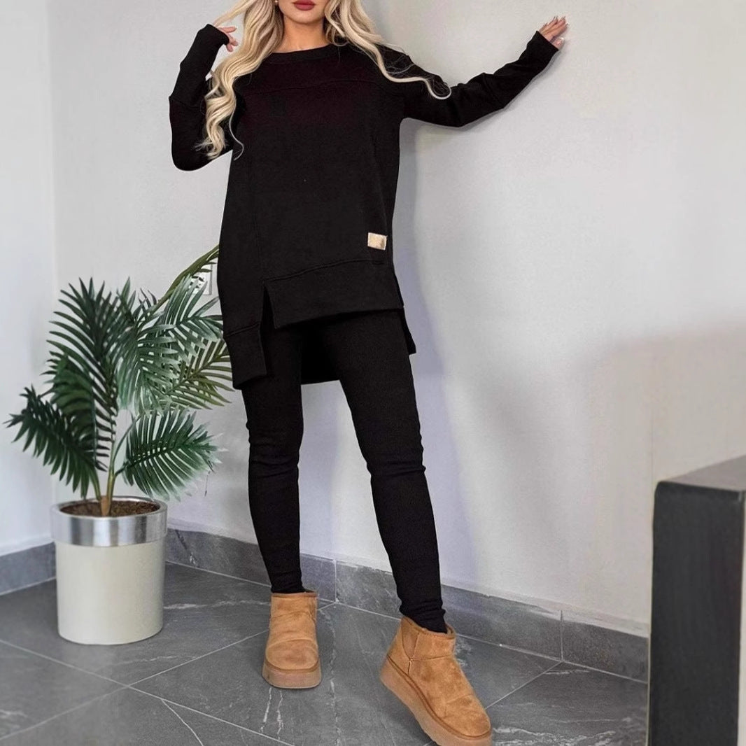 Women's Sweater – Oversized Fit – Soft Knit – Ribbed Details – Long Side Openings
