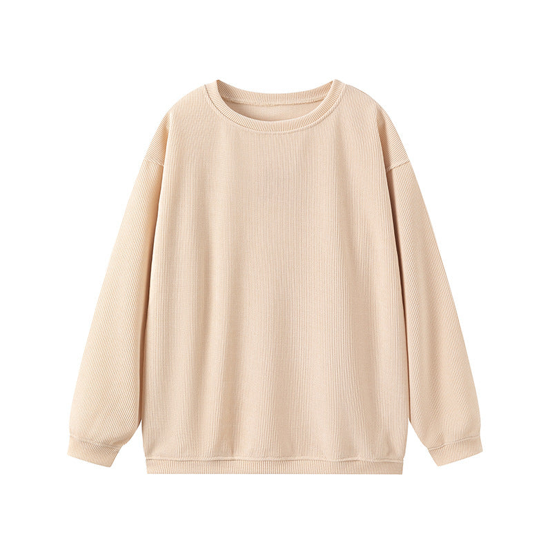 Women's Sweater – Ribbed Knit – Relaxed Fit – Round Neck – Long Sleeves