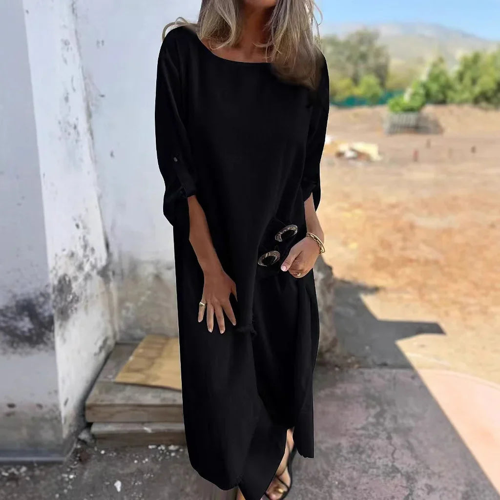Dress for Women – Oversized Fit – Soft Cotton Feel – Buttons on the Side