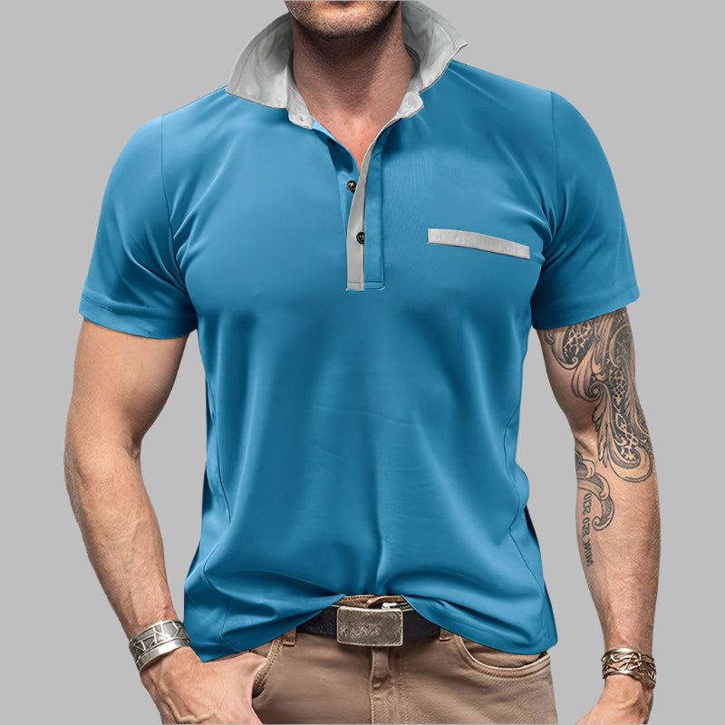 Men's Pique Shirt – Slim Fit – Cotton Blend – Modern Collar – Chest Pocket