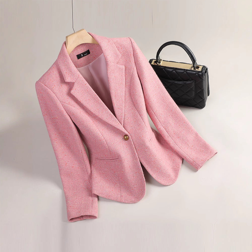 Women's Blazer – Tailored Fit – Luxurious Fabric – Single Button – Button Details