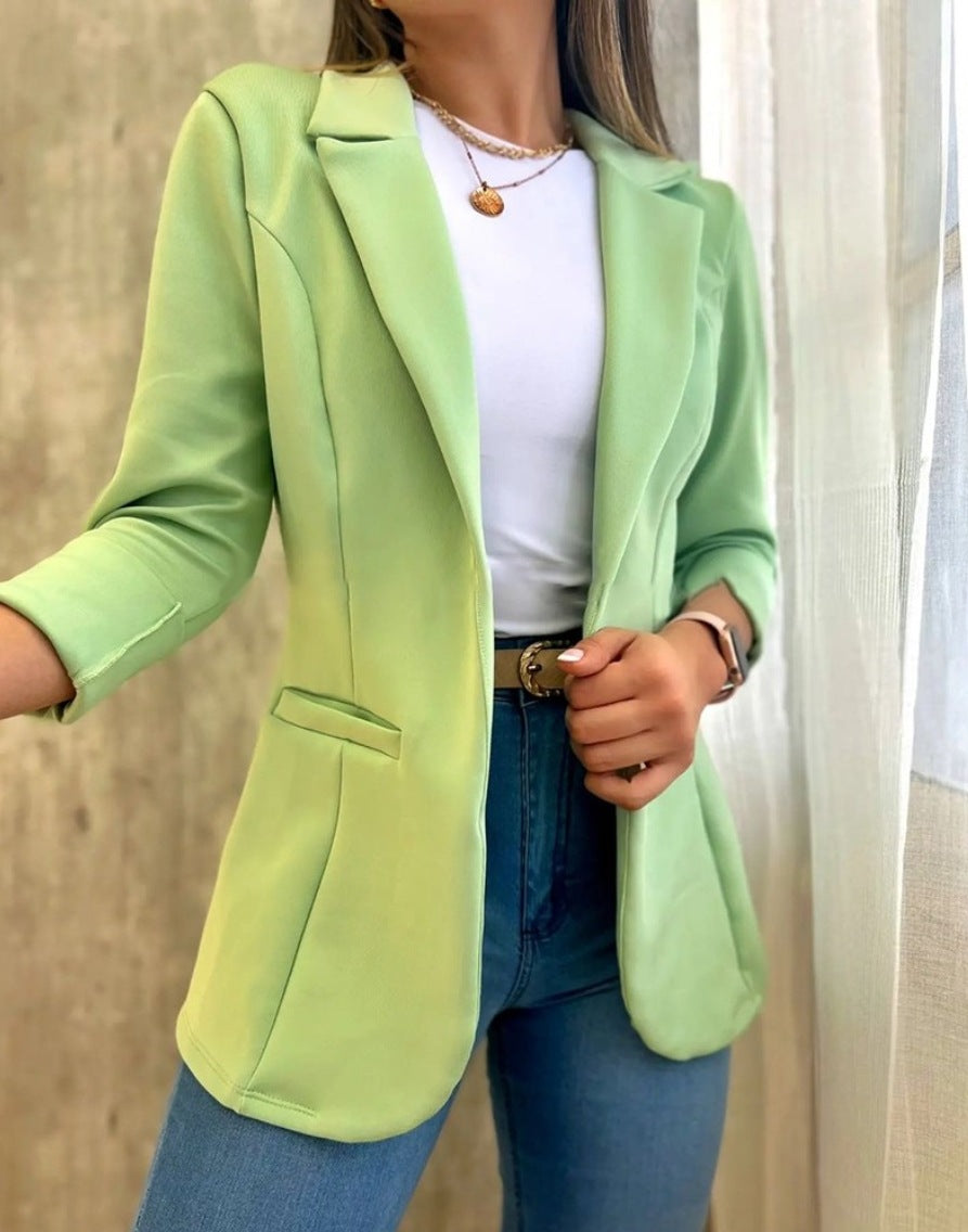 Women's Blazer – Tailored Fit – Structured Cut – Hip Length – Long Sleeves