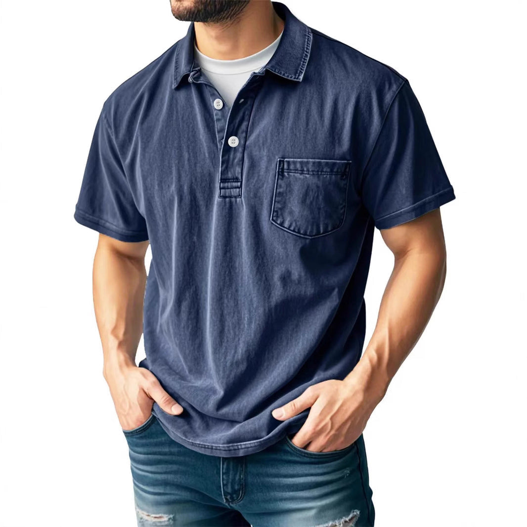 Men's Polo Shirt – Relaxed Fit – Breathable Fabric – Chest Pocket – Short Sleeve