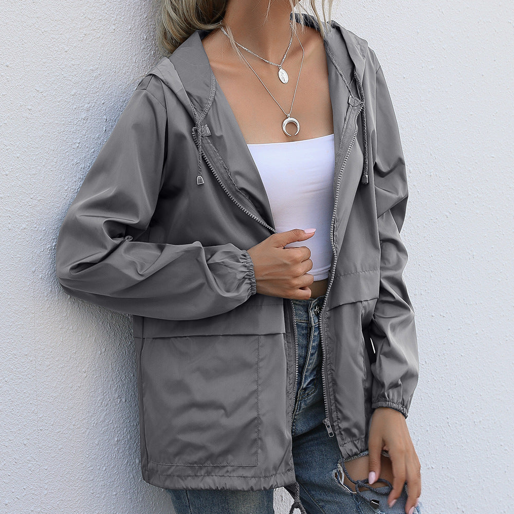 Women's Jacket with Hood – Lightly Water-Repellent – Relaxed Fit – Zipper