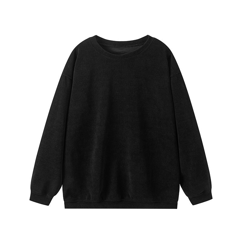 Women's Sweater – Ribbed Knit – Relaxed Fit – Round Neck – Long Sleeves