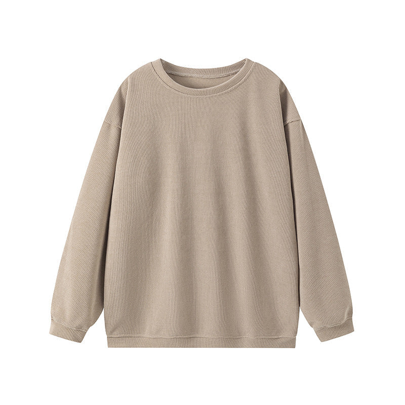 Women's Sweater – Ribbed Knit – Relaxed Fit – Round Neck – Long Sleeves
