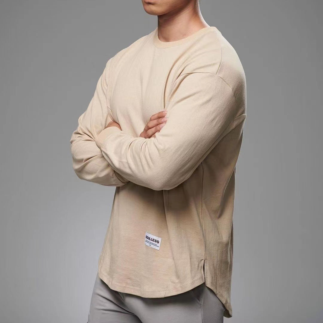 Men's Shirt with Long Sleeves – Cotton – Regular Fit – Round Neck – Ribbed Cuffs