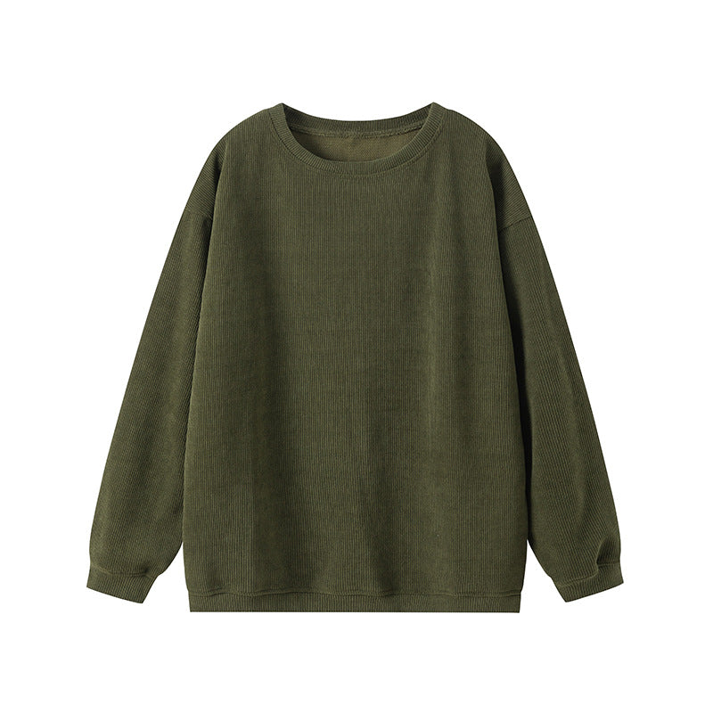 Women's Sweater – Ribbed Knit – Relaxed Fit – Round Neck – Long Sleeves
