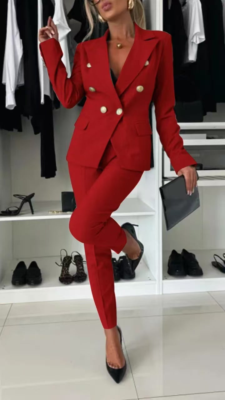 Women's Blazer – Slim Fit – Double-Breasted – Tailored Silhouette – Office Wear