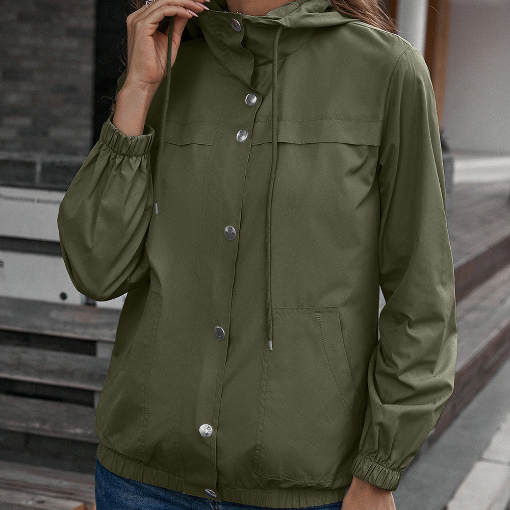 Women's Jacket for Outdoor Use – Waterproof Hooded Jacket – Relaxed Fit – Zipper