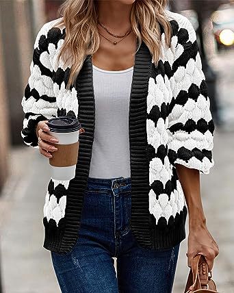 Women's Chunky Knitted Cardigan – Oversized Fit – Open Front – Soft and Comfortable
