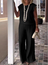 Women's Set – Sleeveless Top – Wide Pants – Elegant Casual Fit