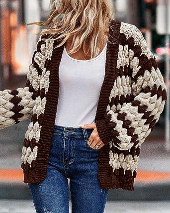 Women's Chunky Knitted Cardigan – Oversized Fit – Open Front – Soft and Comfortable