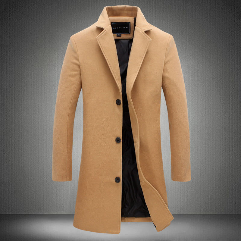 Men's Coat – Wool Feel – Tailored Fit – Single-Breasted with Notch Lapel