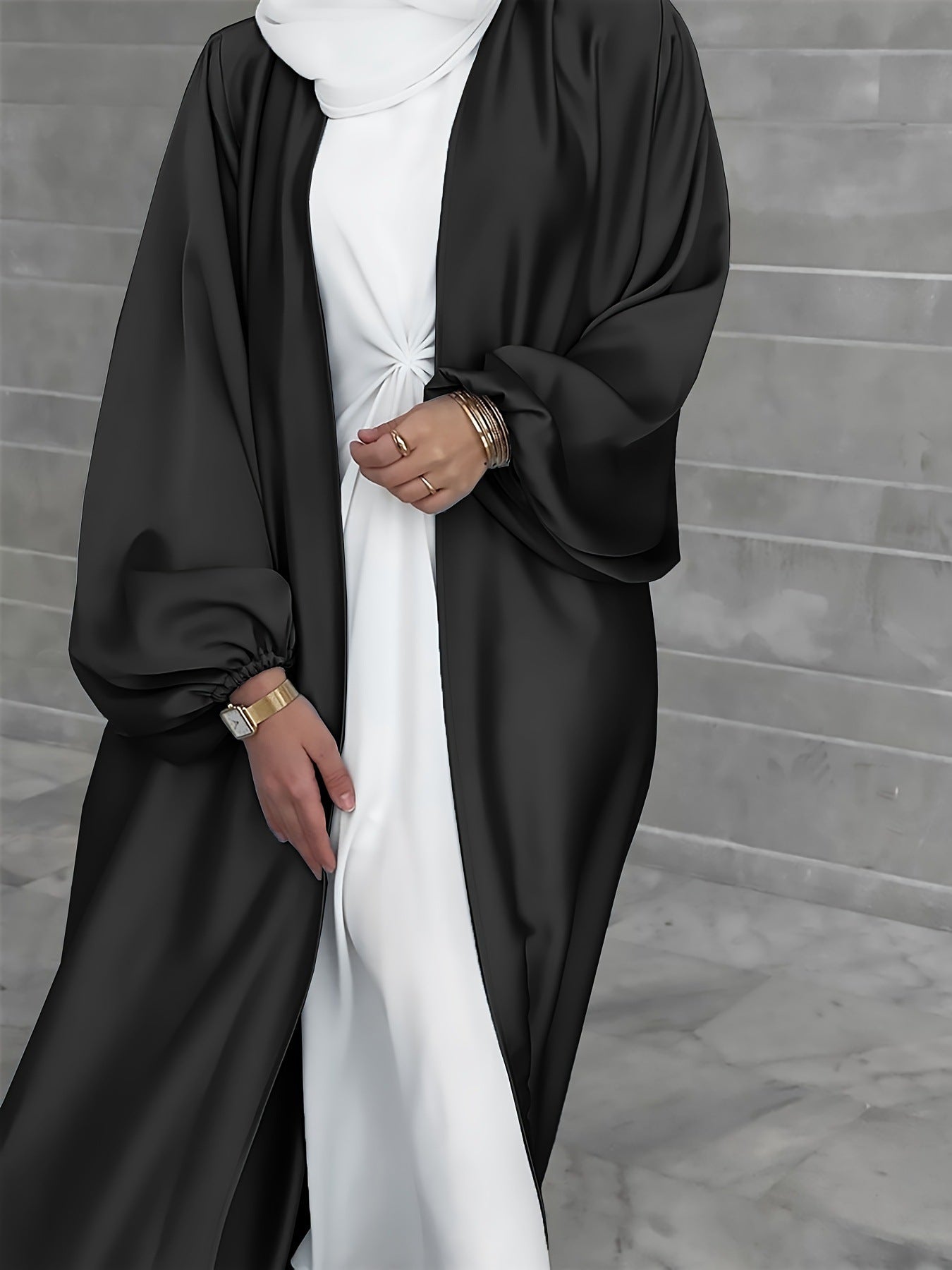 Women's Kimono Jacket – Silky Feel – Oversized Fit – Open Front – Long Sleeves