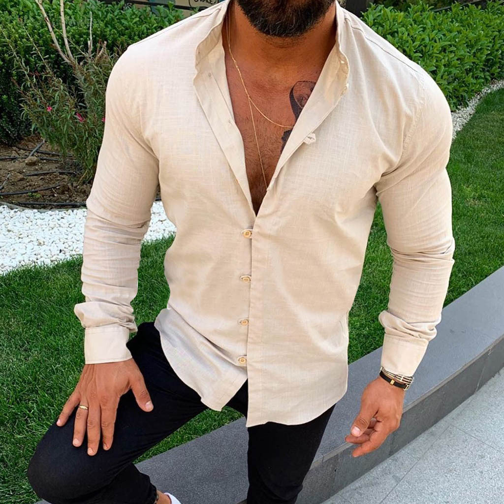 Men's Shirt – Slim Fit – Cotton – Tailored Placket – Long Sleeves