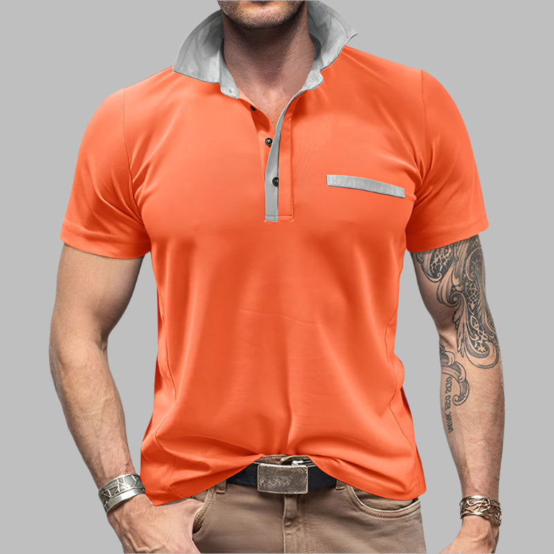 Men's Pique Shirt – Slim Fit – Cotton Blend – Modern Collar – Chest Pocket