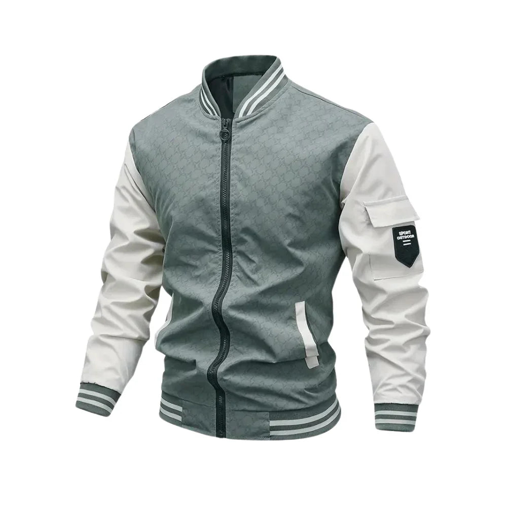 Men's Bomber Jacket – Breathable Blend – Standard Fit – Zipper – Sleeve Pocket