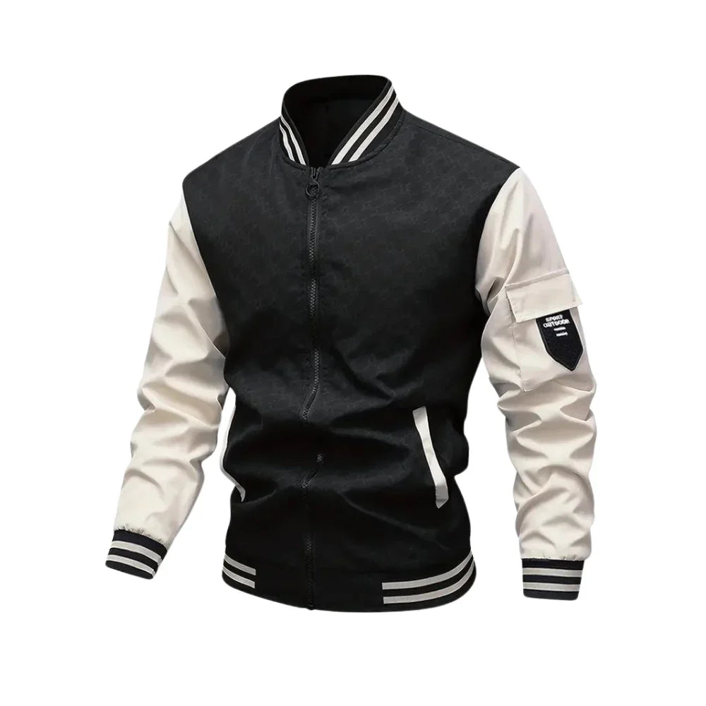 Men's Bomber Jacket – Breathable Blend – Standard Fit – Zipper – Sleeve Pocket