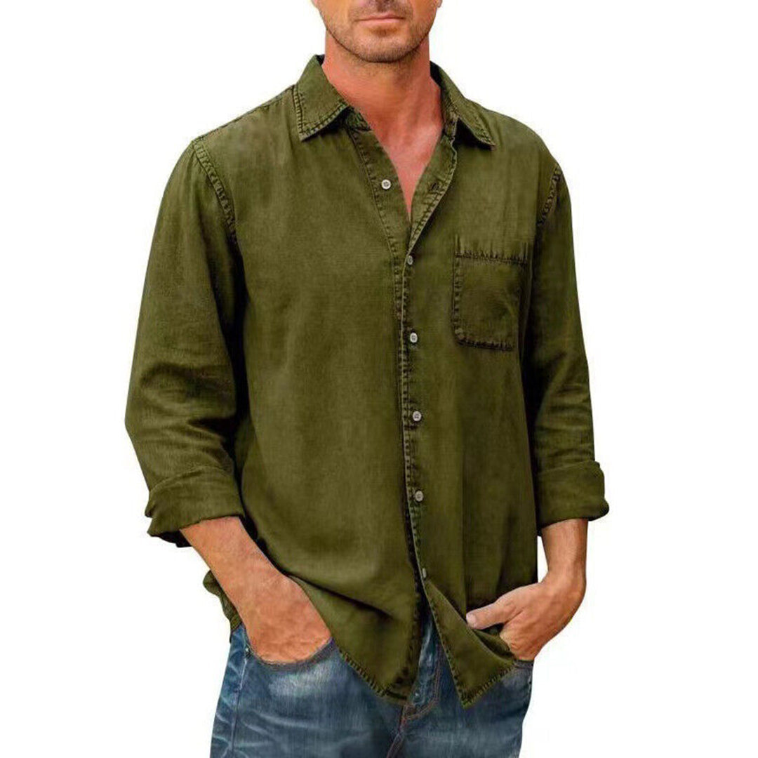 Men's Shirt – Relaxed Fit – Breathable Fabric – Button Closure – Chest Pocket